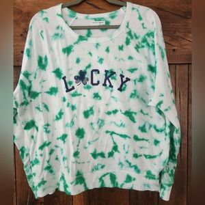 Target Grayson ThreadsLuck Top Green Tie Dye St. Patrick's Day Sweatshirt L